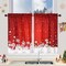 Red Kitchen Christmas Curtains, Velvet Curtain Set for Kitchen Windows, Floral Snowflake Decoration Cafe Curtains, Thermal Insulated Room Darkening Short Curtain (26" W x 36" L, Set of 2